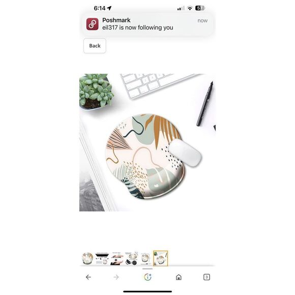 Padded wrist rest support mouse pad. Pink floral design. NWT. - Picture 6 of 6